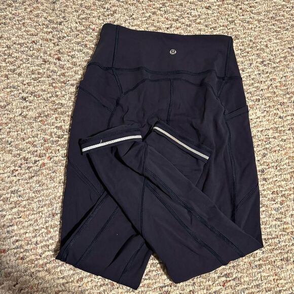 Lululemon All The Right Places Crop II *23" Blueberry Jam Navy Blue- Size 6 - Picture 1 of 9
